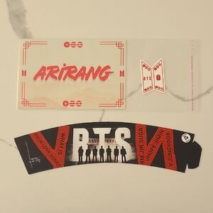 BTS Arirang Album Red Black Sticker Postcard Cup Sleeve Set Bundle Kpop Army